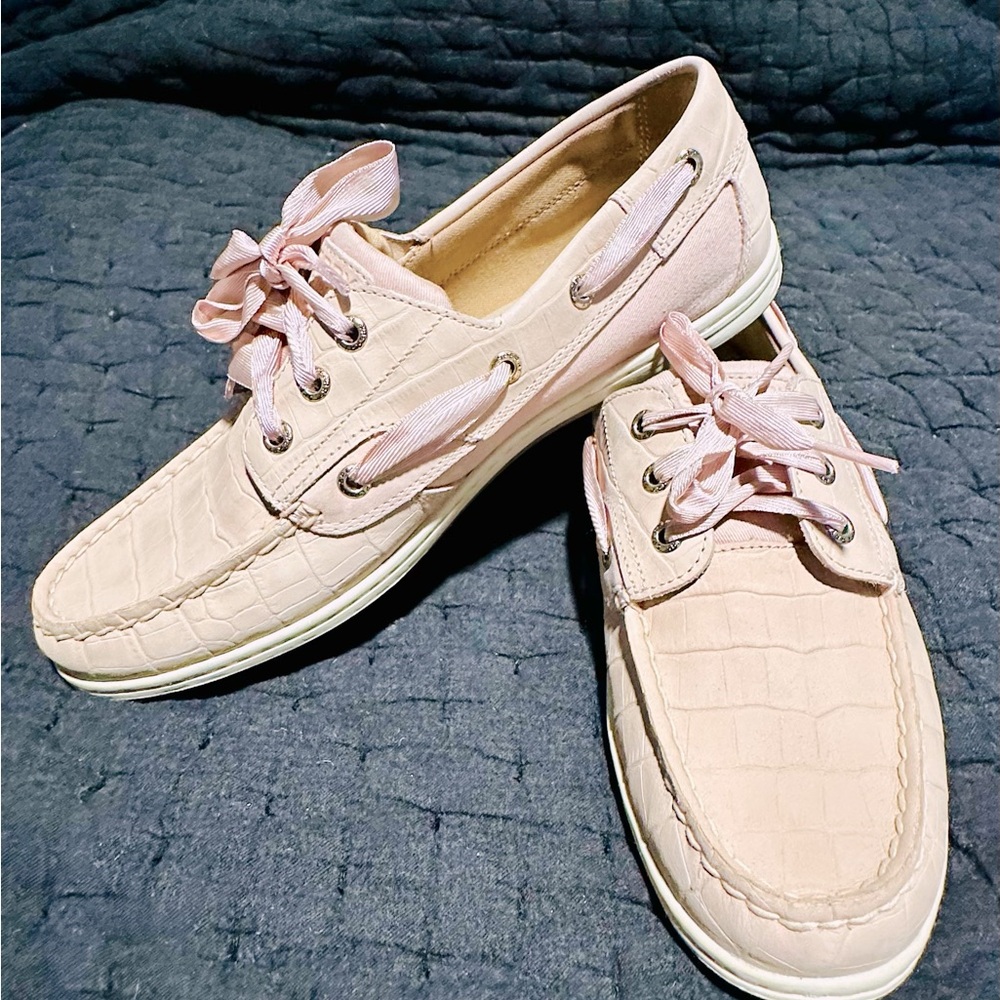 Sperry Bida Croc Nubuck Topsider Boat Shoes Size